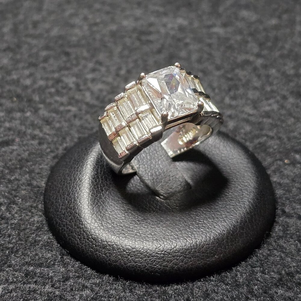 Embellished Sterling Silver & CZ Solitaire